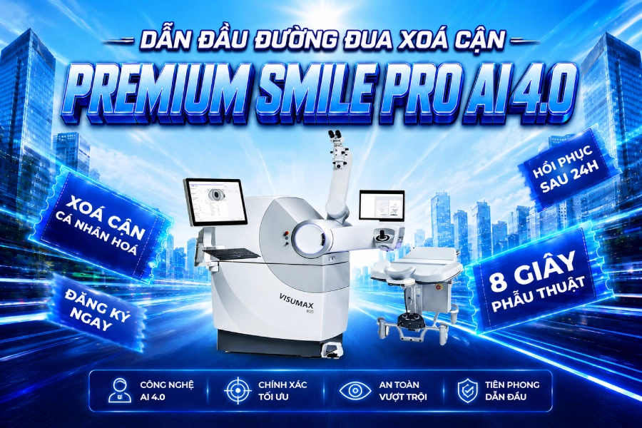 Bảng giá xóa cận tháng 6: Premium SMILE Pro AI 4.0 – Nâng cấp trải nghiệm xóa cận hiện đại