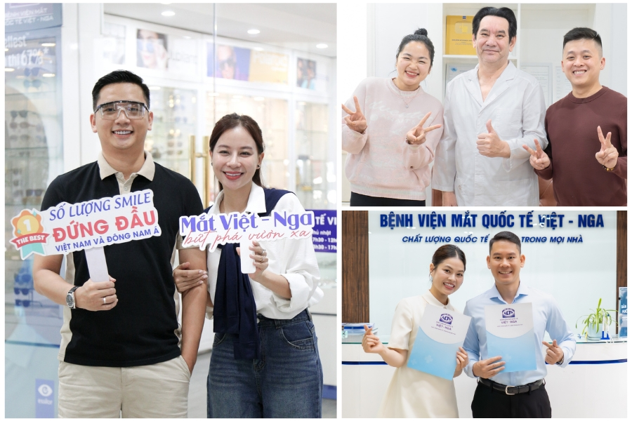 Các cặp vợ chồng rủ nhau xóa cận tại Mắt Việt – Nga