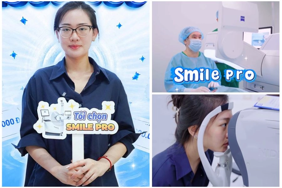 Thường xuyên dùng máy tính, nữ nhân viên văn phòng chọn SMILE Pro để xóa cận an toàn, hồi phục nhanh